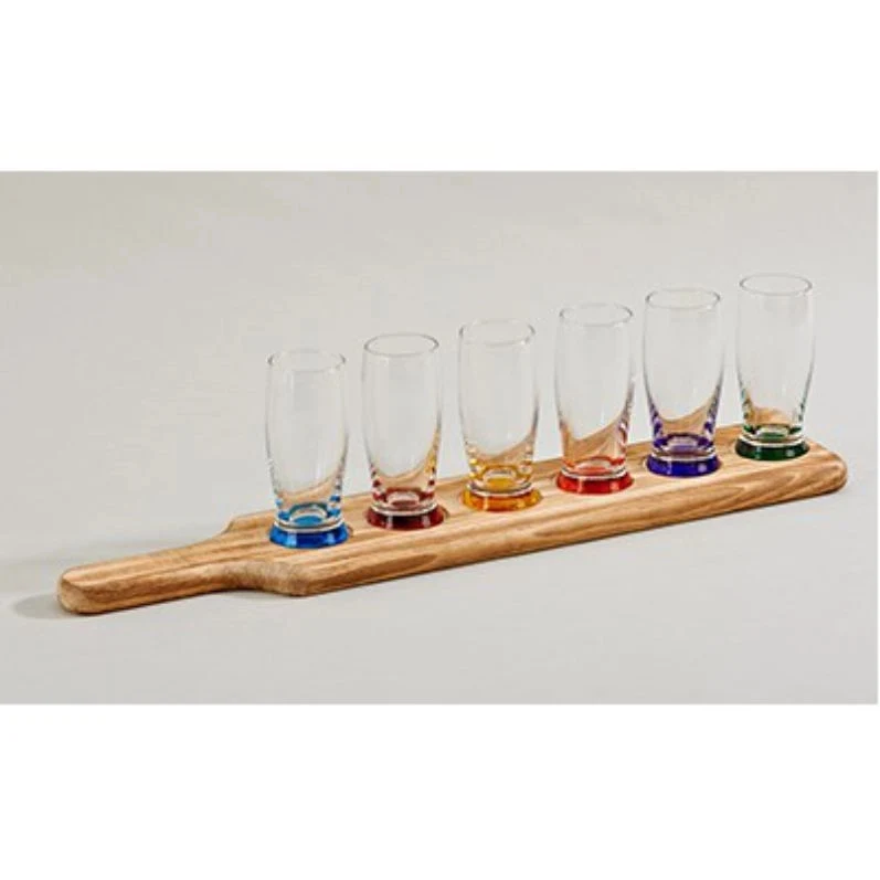 7 Piece Tavern Tasting Set w/ Wood Holders 1
