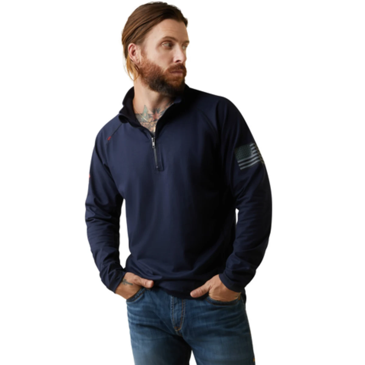 Ariat FR Combat Stretch Patriot 1/4 Zip Work Shirt 1
