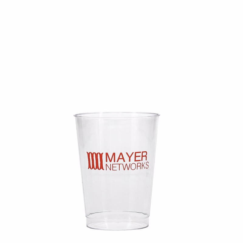 10 oz Hard Plastic Fluted Cup Clear Tradition Print