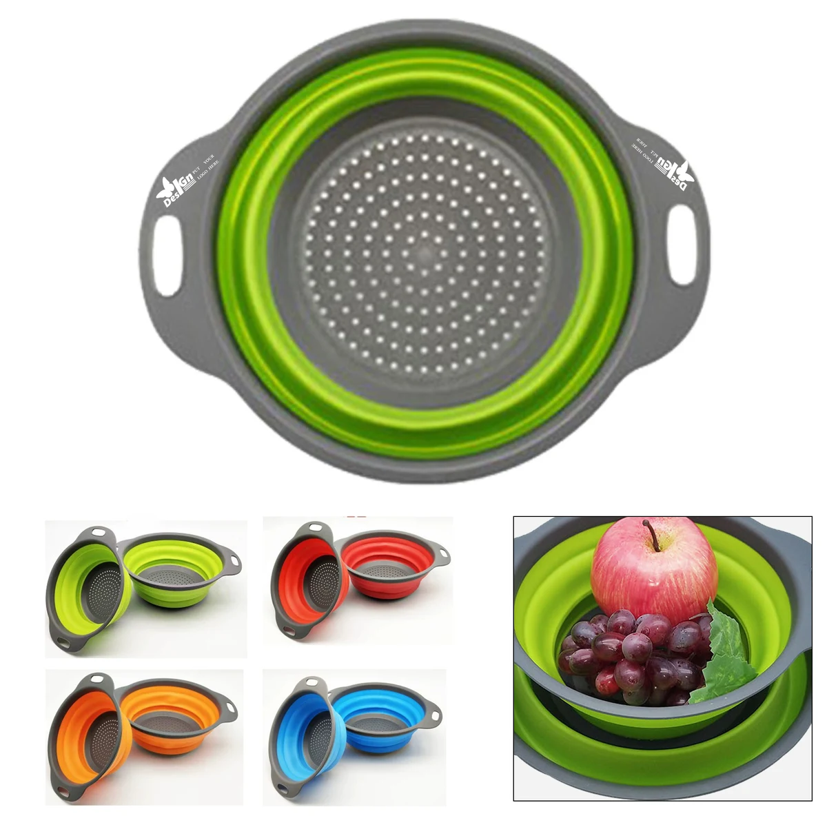 Collapsible Silicone Sink Strainer Basket 1