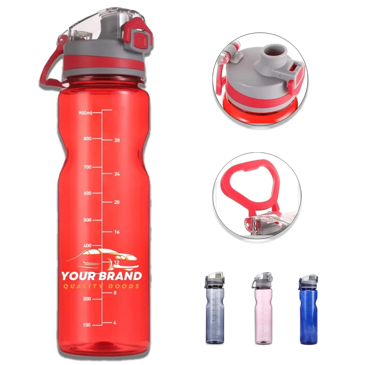 34oz Reusable Flip Top Lid Outdoor Sports Water Bottle 1