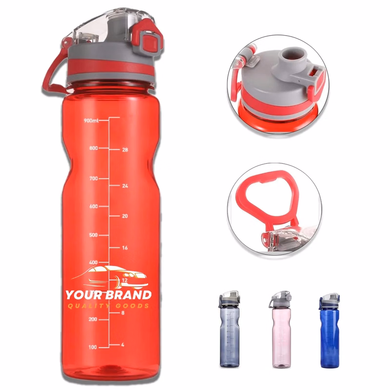 34oz Reusable Flip Top Lid Outdoor Sports Water Bottle
