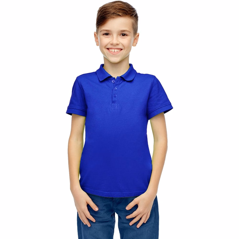 Boys' Uniform Polo Shirts - Royal Blue Short Sleeve Size 10