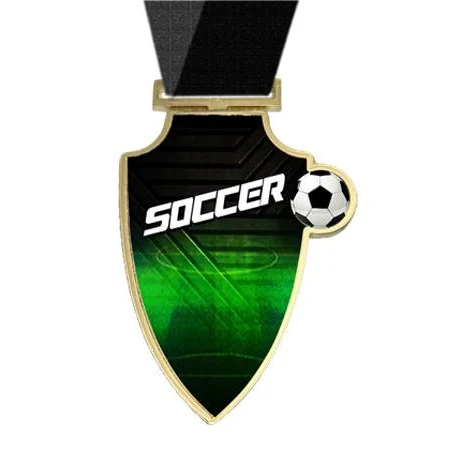 Medallion: 3" Shield Color Action Soccer 1