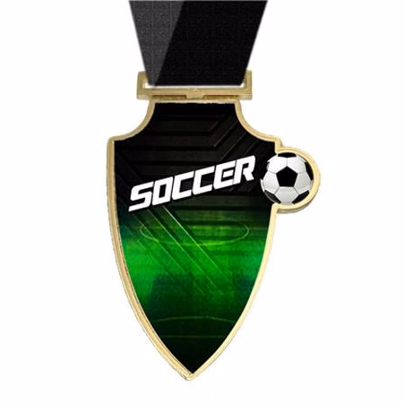 Medallion: 3" Shield Color Action Soccer