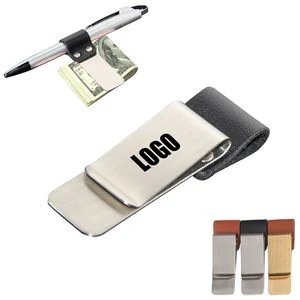 Cash Clip with Pen Holder, promotional clip with logo imprint 1