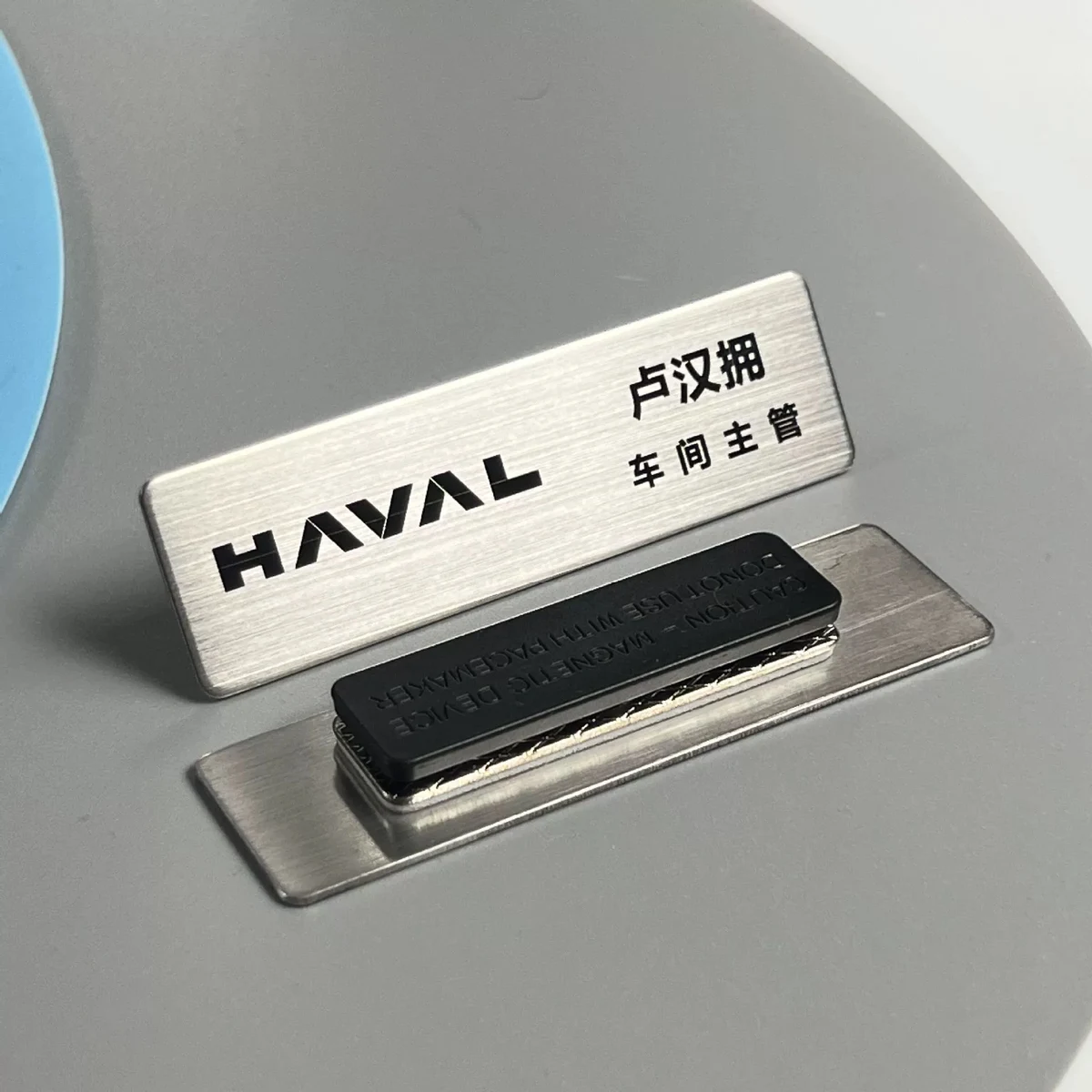 Custom Stainless Steel Name Tag with Pin or Magnetic Back 1