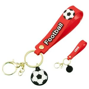 Sporty Football PVC Keychain Ring With Band 1
