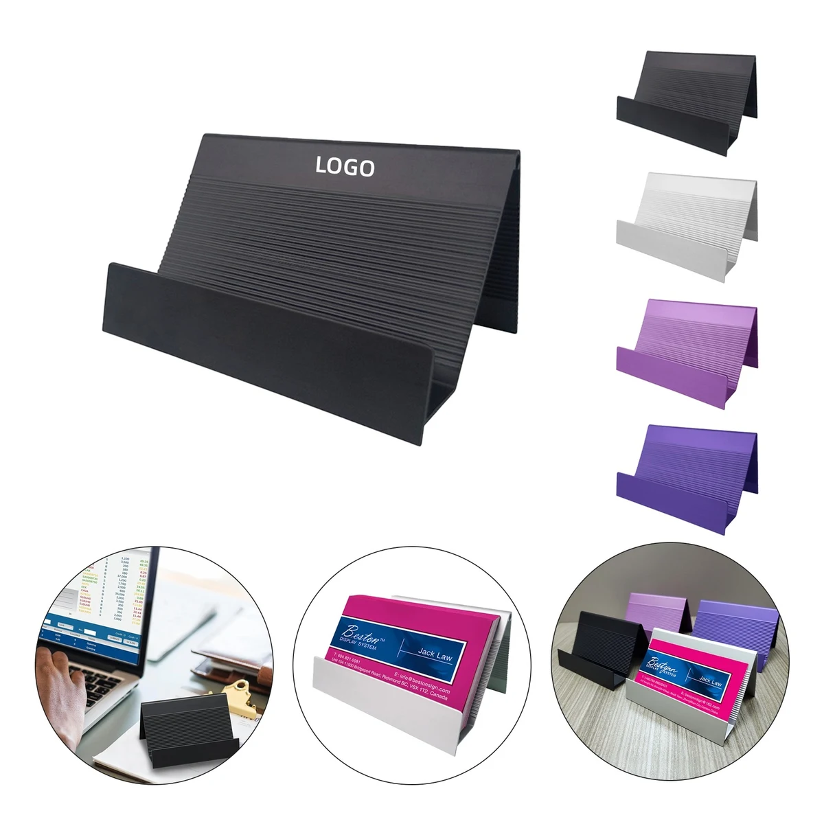 Business Card Holder Display Stand Aluminum 1
