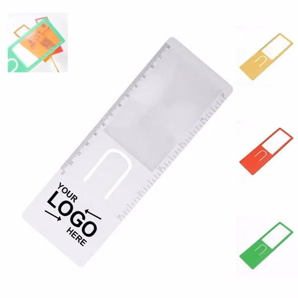 Custom 7.48 Inch Glass 3X Magnifier Bookmark Ruler — Professional Reading Tool