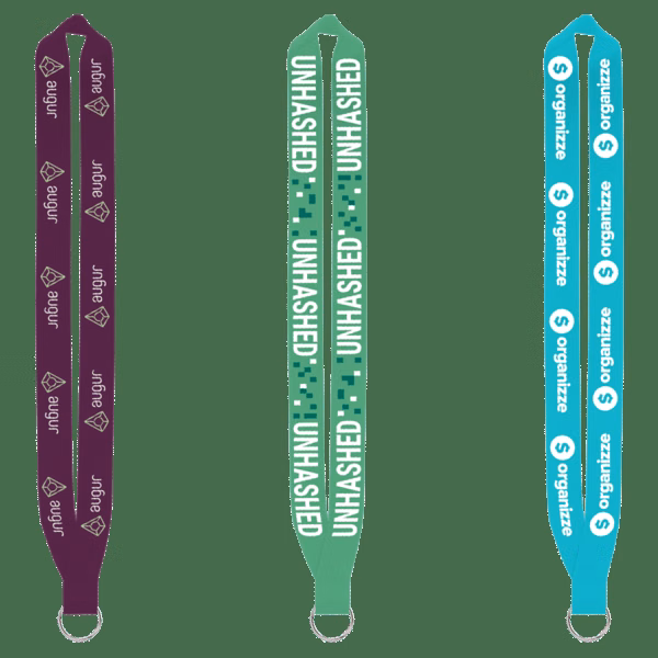 IMPORT Rush 1" Dye-Sublimated Lanyard with Sewn Silver Metal Split-Ring