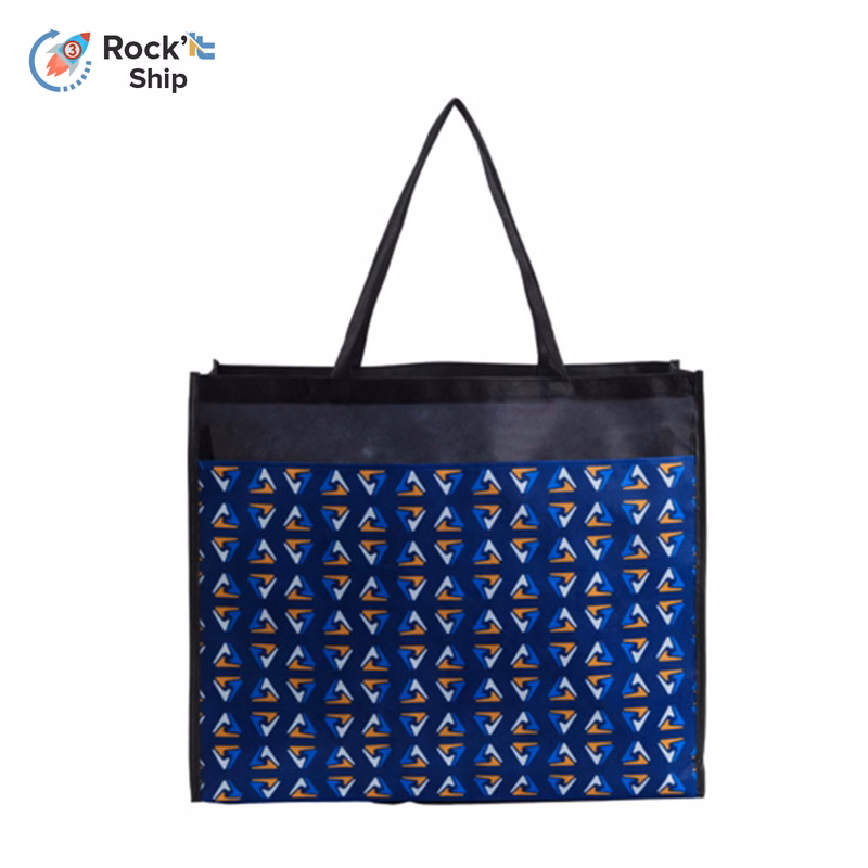 Rock'it 3-Day PET Non-Woven Tote Bag with Sublimated Front Pocket & Gusset (18" x 16" x 5")