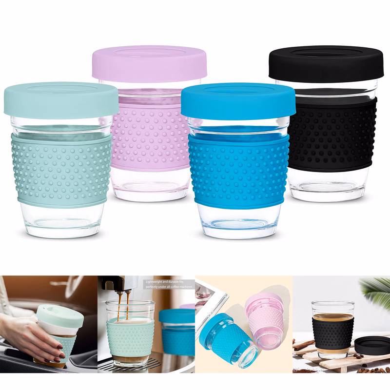 12oz/350ml Glass Travel Mugs