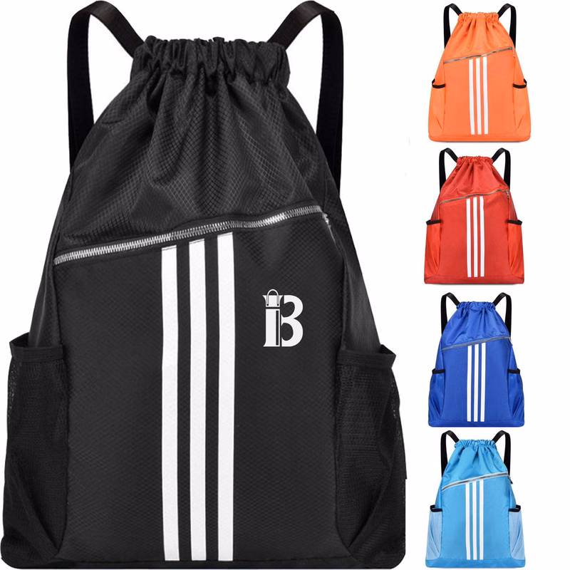 Large Capacity Polyester Drawstring Gym Backpack
