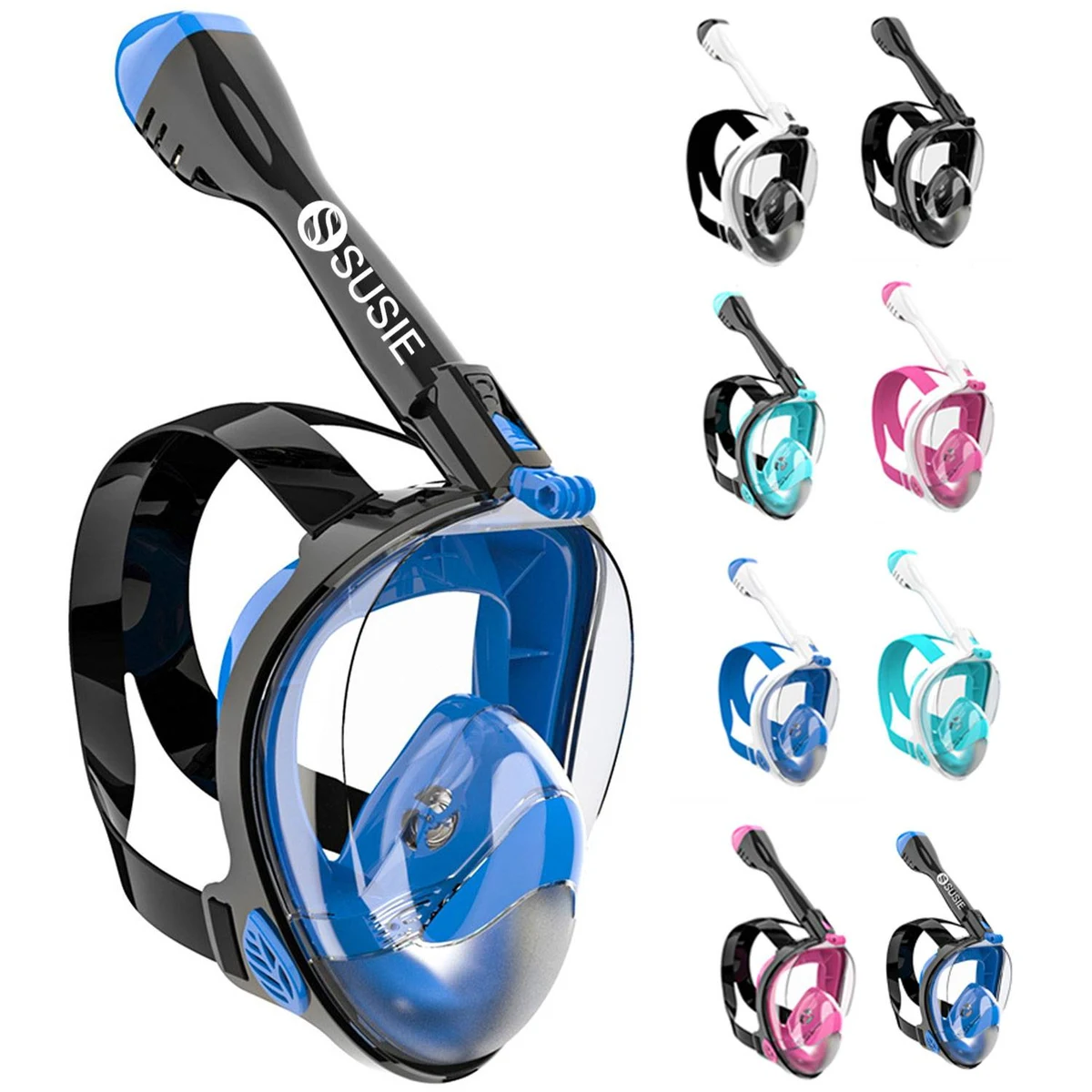 Full Face Snorkel Mask with Camera Mount & Anti-Fog Design 1