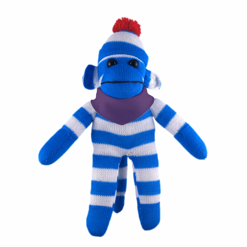 Blue Sock Monkey (Plush) with Bandana