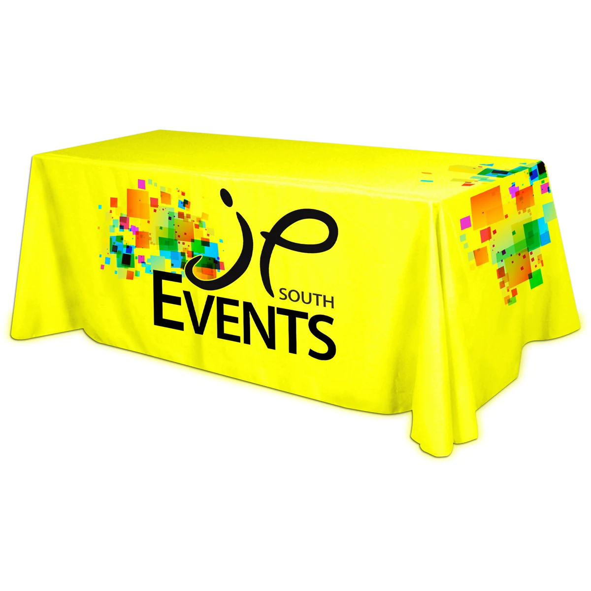 All Over Full Color Dye Sub Table Cover - flat poly 4-sided, fits 8' table 1