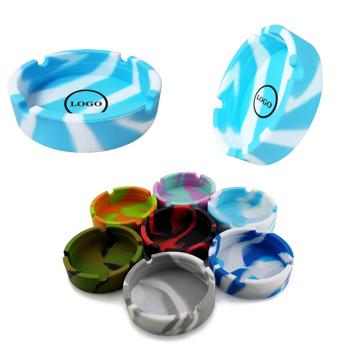 Round Environmentally Friendly Soft Silicone Ashtray 1