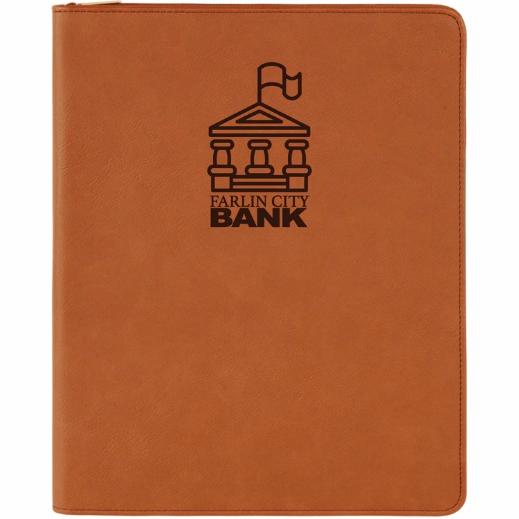 9 1/2" x 12" Rawhide with Zipper Leatherette Portfolio with Notepad