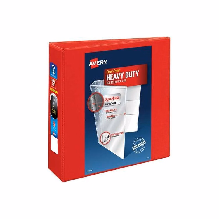3 Ring Binders - Red 3" Heavy Duty