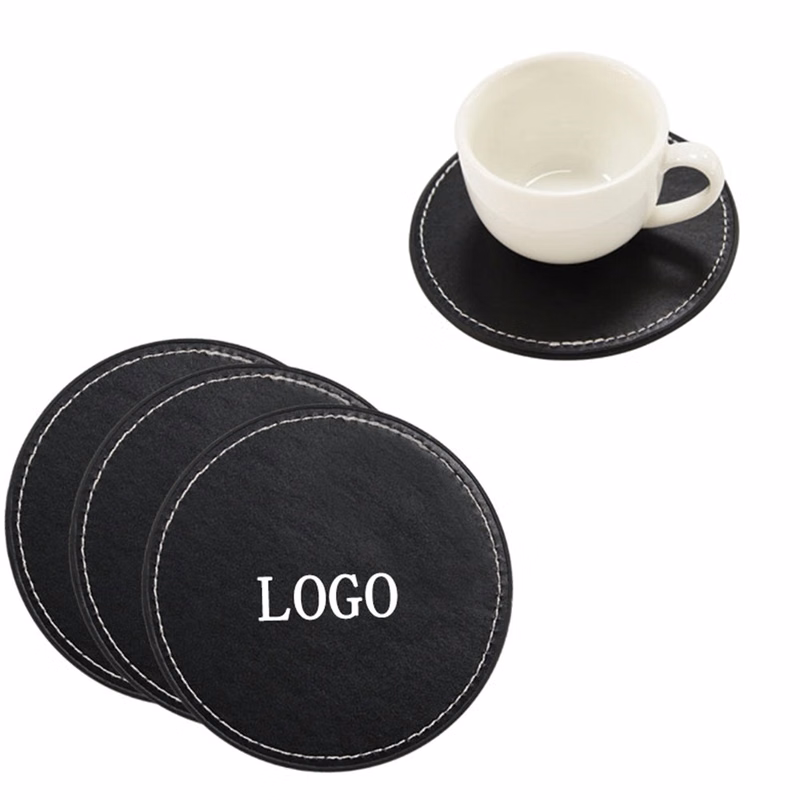 Round PU Leather Cup Mat