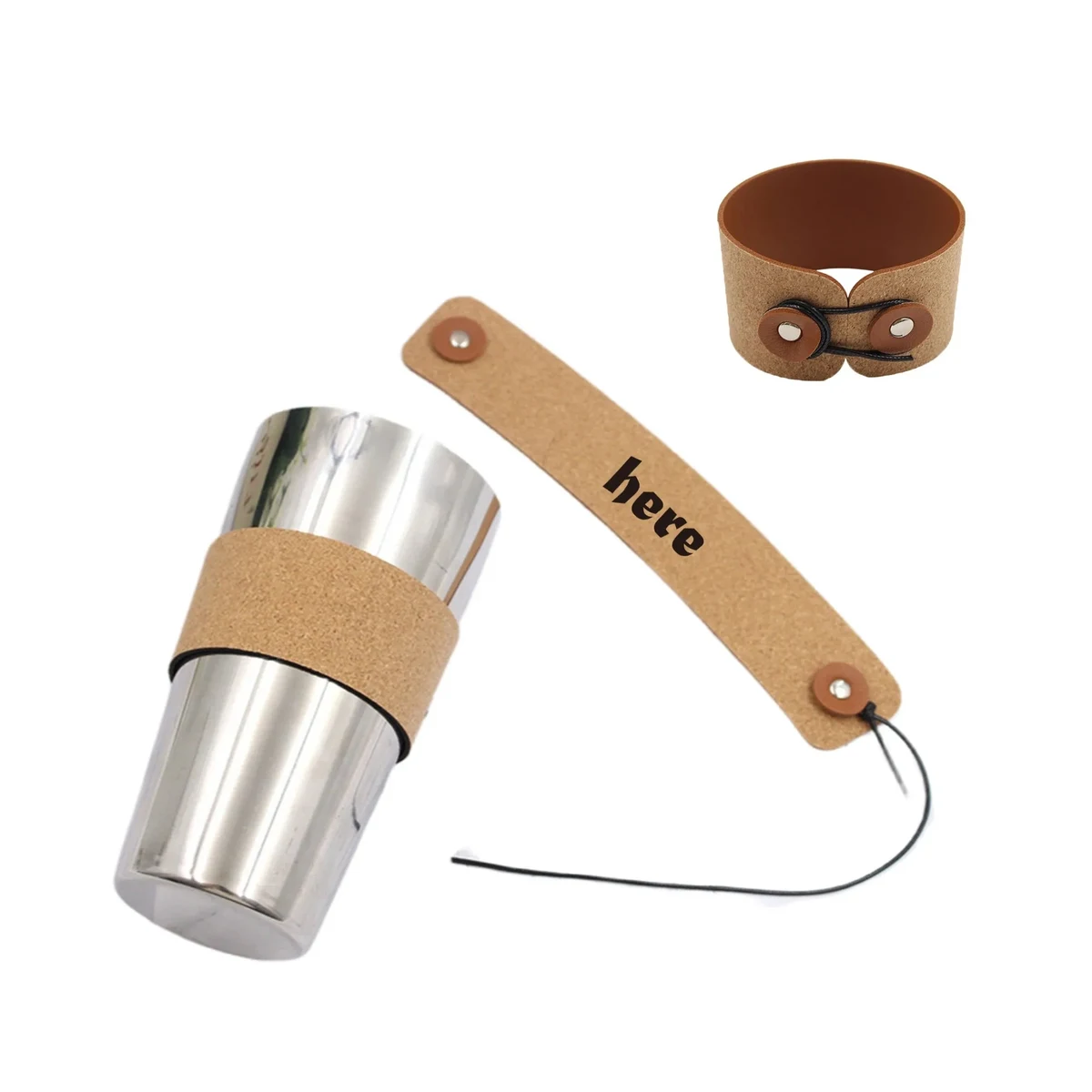 Portable Foldable PU Leather Insulated Cup Sleeve 1