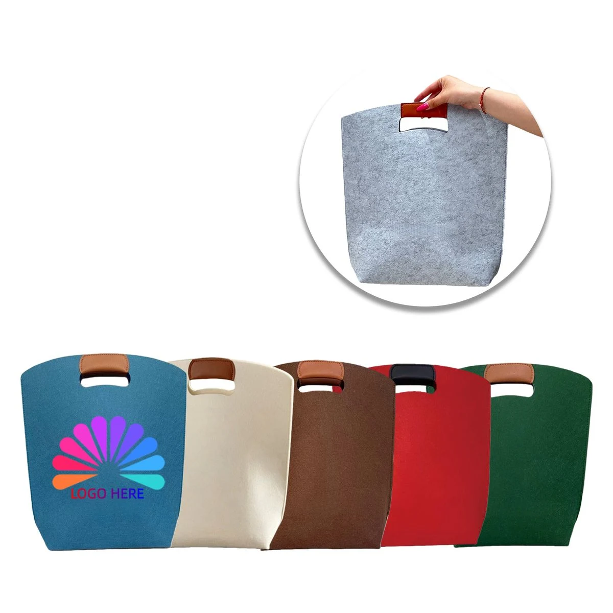 Felt Tote Gift Bag, custom tote bag with logo imprint 1