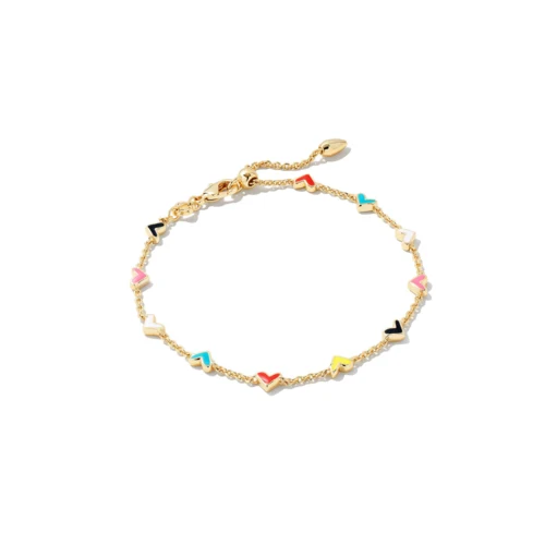 Kendra Scott Haven Heart Gold Chain Bracelet in Multi Mix 1