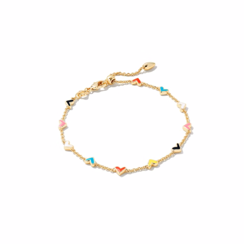 Kendra Scott Haven Heart Gold Chain Bracelet in Multi Mix