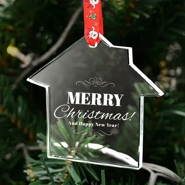 Crystal House Shaped Christmas Ornament 1