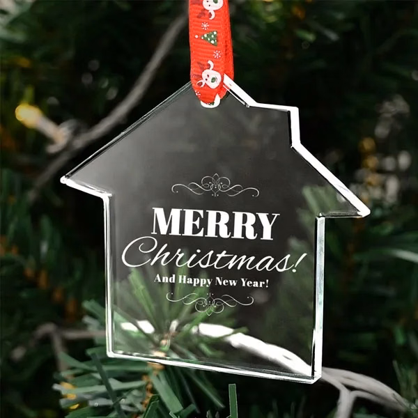 Crystal House Shaped Christmas Ornament
