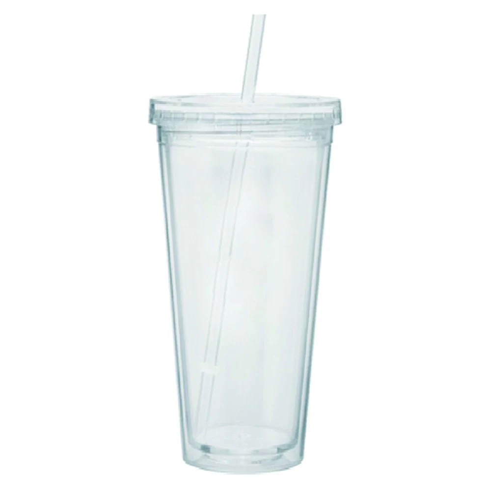 20 Oz. Double Wall Acrylic Cup With Straw 1
