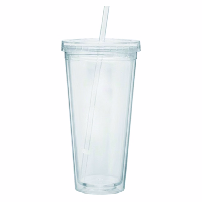 20 Oz. Double Wall Acrylic Cup With Straw