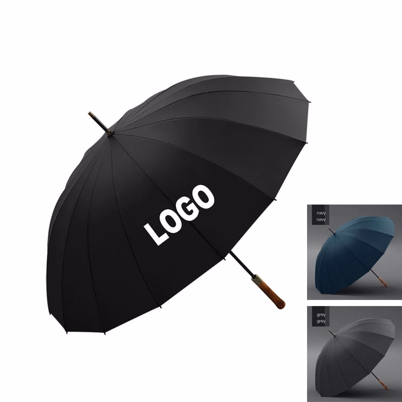 Custom 16-bone Umbrella with wood handle