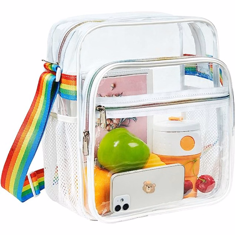 ClearPass Clear Crossbody Bag w/ Rainbow Belt