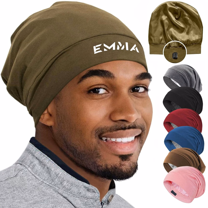 Hair Wrap Cover Sleep Cap for Men with Adjustable Strap