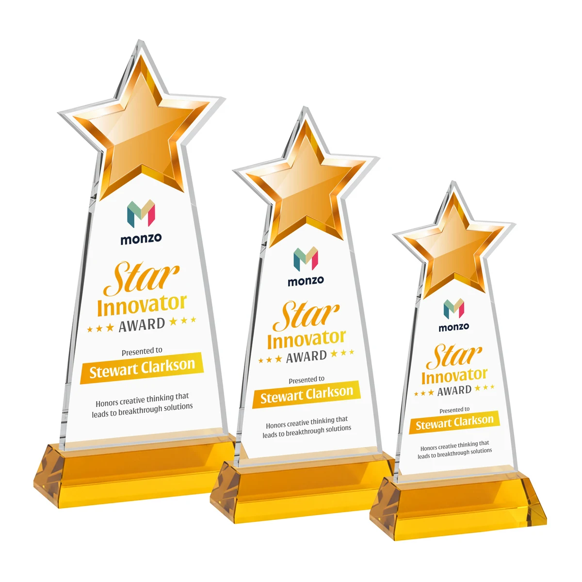 Starlite VividPrint™ Award on Hartford Base - Amber 1
