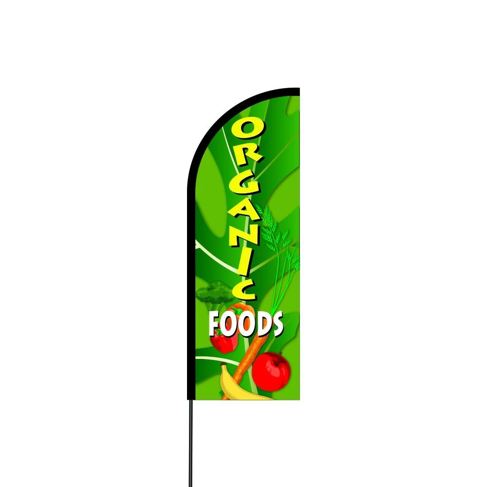 Organic Foods Flag Kit 14' Feet Feather Flag Sign Outdoor Banner 1