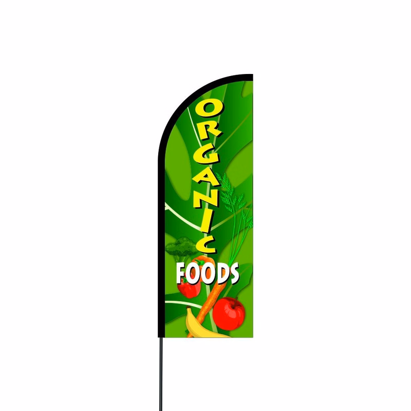 Organic Foods Flag Kit 14' Feet Feather Flag Sign Outdoor Banner