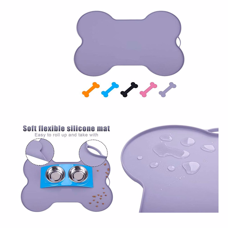 Bone-Shaped Easy to Clean Dog Cat Placemat
