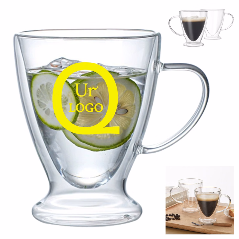 10Oz Double Wall Glass Coffee Mug