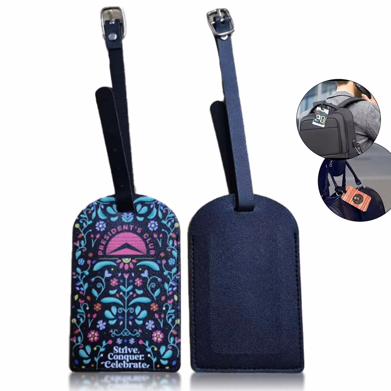Voyage Bloom Leather Luggage Tag
