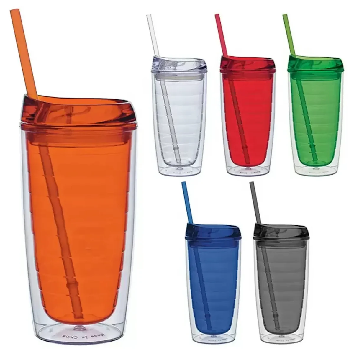 16 Oz Double Wall Solid Clear Orbit Acrylic Tumbler 1