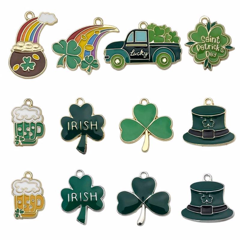 Customizable Four-Leaf Clover Charms St. Patrick's Day