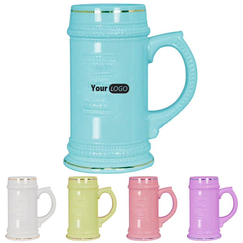 Ceramic Elegant Gold Beer Stein