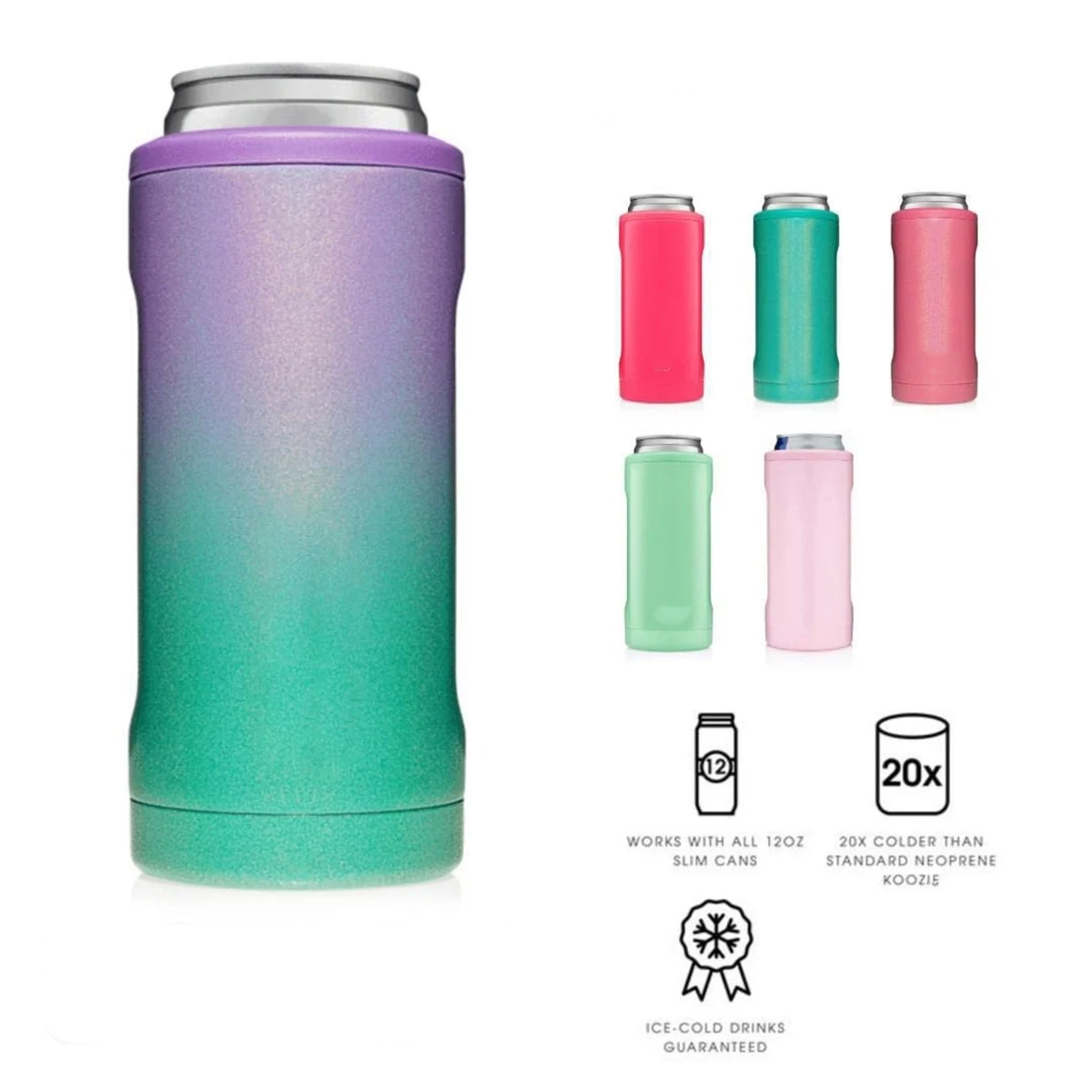 Double-walled Stainless Steel Cooler for 12 Oz Slim Cans, custom koozie with logo imprint 1