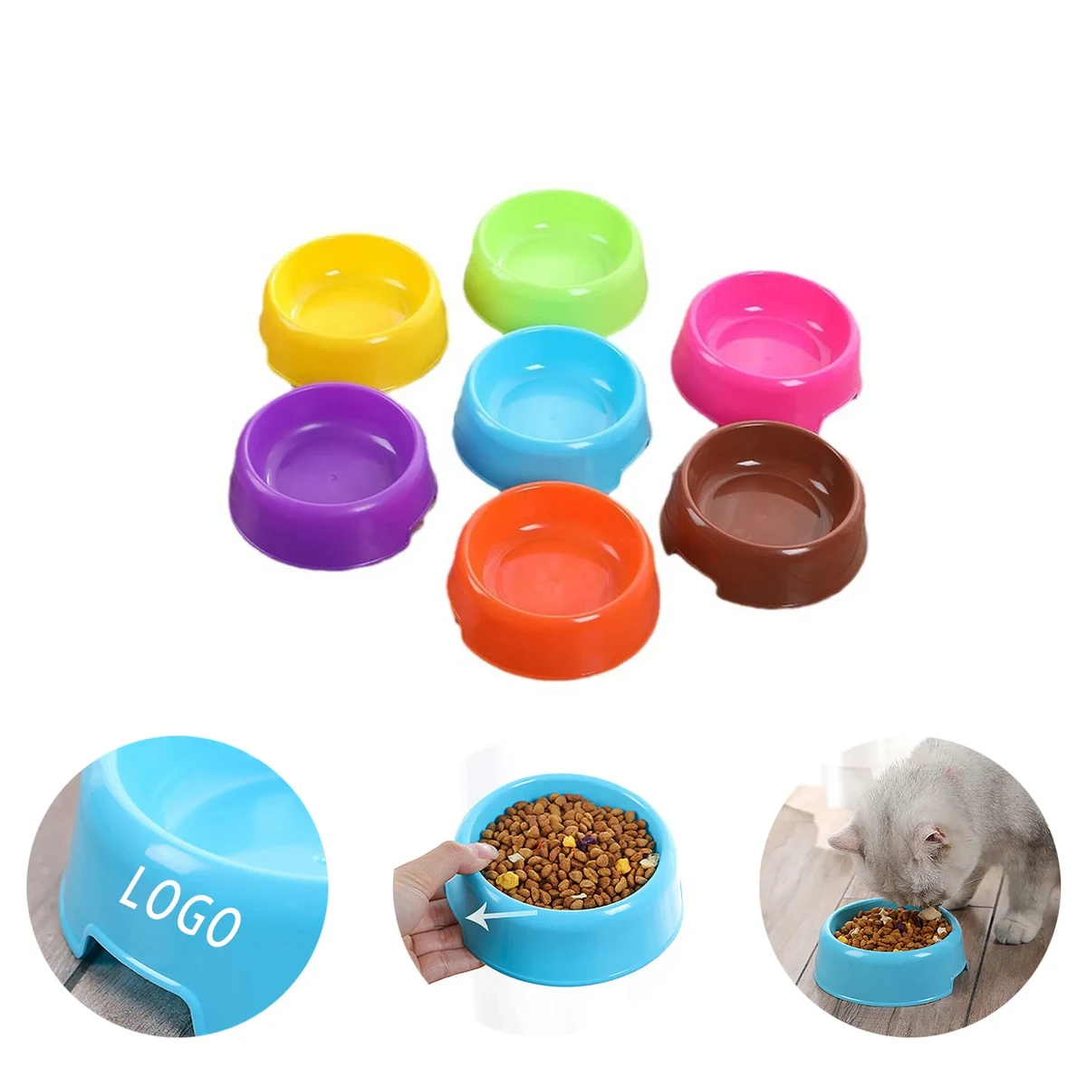 Durable Plastic Pet Bowl With Logo For Pet, Travel, Camping 1