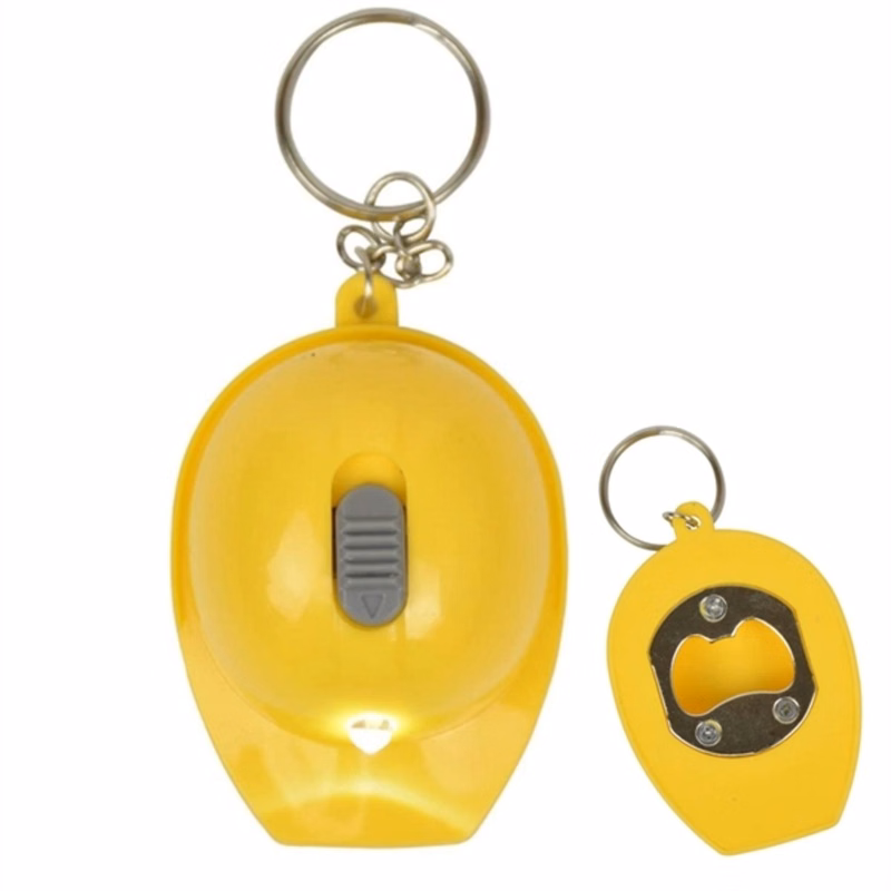 Hard Hat Flashlight Keychain Beer Opener
