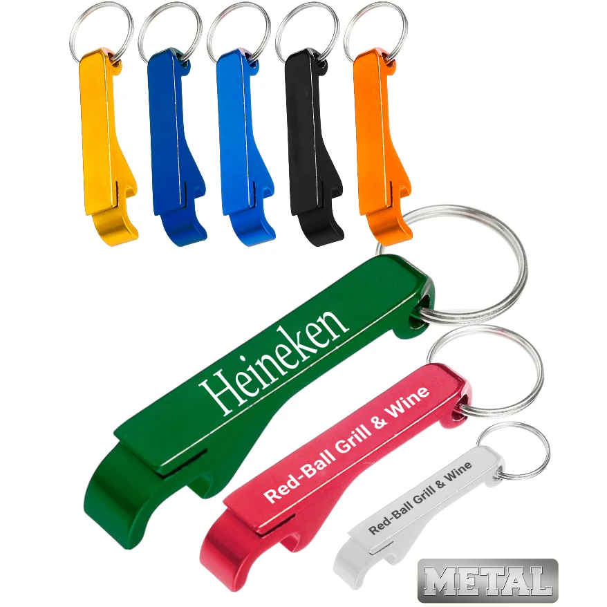 Aluminum Beer Bottle Opener Keychain - One color print 1