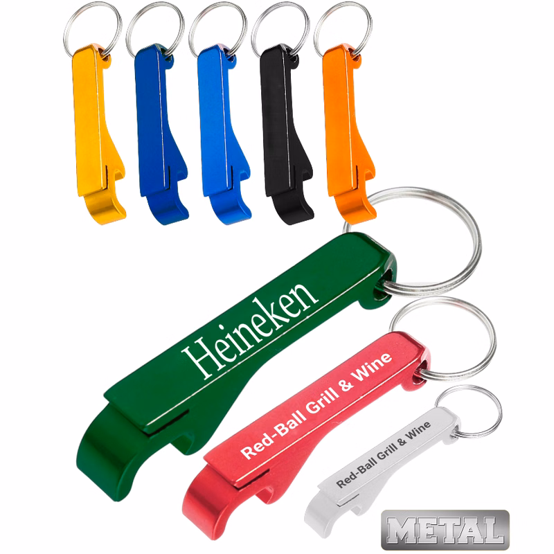 Aluminum Beer Bottle Opener Keychain - One color print